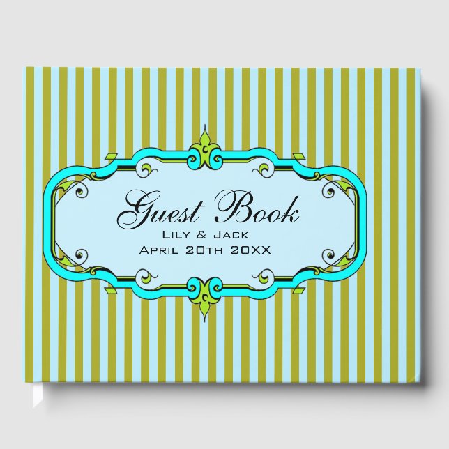 Fancy Striped Guest Book (Front)