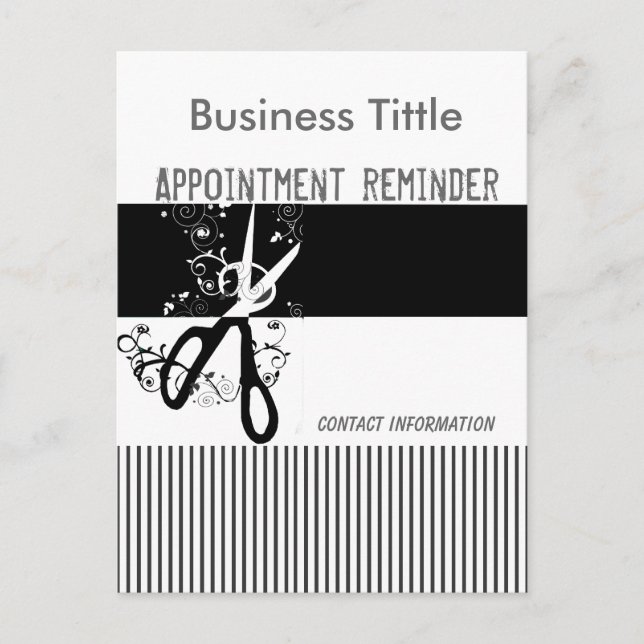 Fancy Striped Salons Spa Appointment Reminder Postcard (Front)