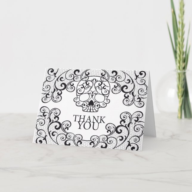 Fancy Sugar Skull Thank you cards (Front)