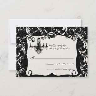 Fancy Swirl Chandelier  Wedding Invitation