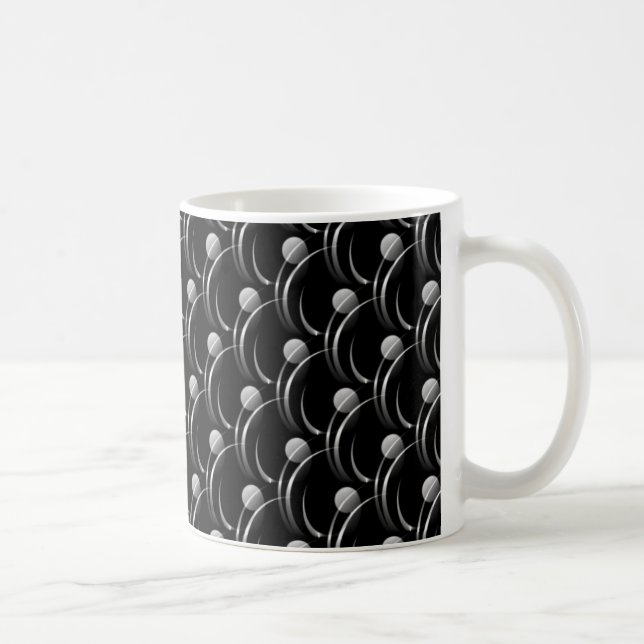 Fancy Swirls Mug, Black and Grey Coffee Mug (Right)