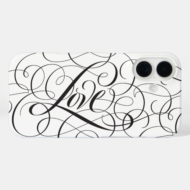 Fancy Swirly Flourished Love Calligraphy Lettering Case-Mate iPhone Case (Back (Horizontal))