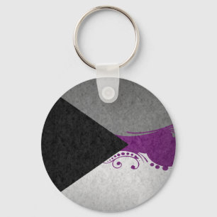Fancy Swooped and Swirled Demisexual Pride Flag  Key Ring