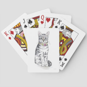 Fancy Tabby Cat Playing Cards