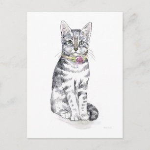 Fancy Tabby Cat Postcard