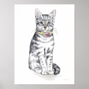 Fancy Tabby Cat Poster