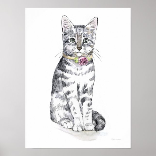 Fancy Tabby Cat Poster (Front)