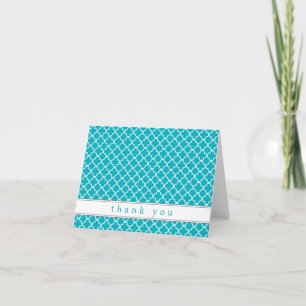 Fancy Teal Pattern Thank You Notes