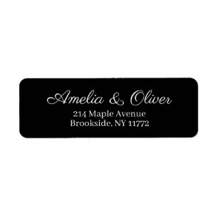 Fancy Timeless Minimalist Wedding Personalised Return Address Label