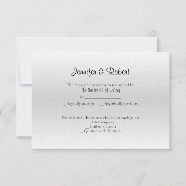 Fancy Tin 10th Anniversary Response Card (Front)