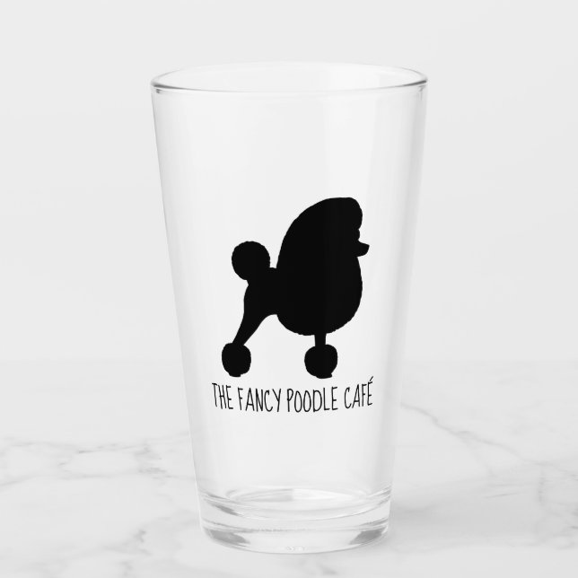 Fancy Toy Poodle Dog Silhouette Personalised Glass (Front)