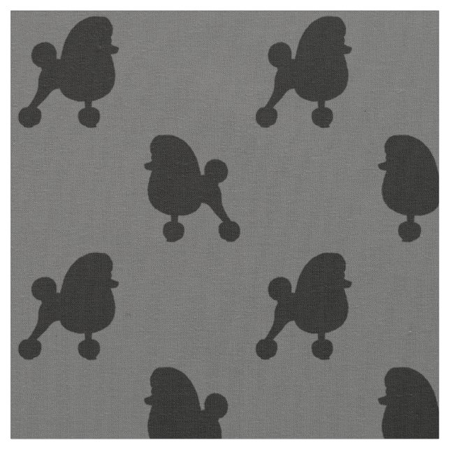 Fancy Toy Poodle Silhouettes Pattern Dog Lover's Fabric (Close Up)