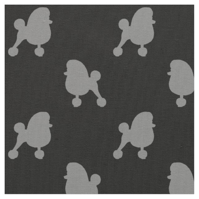 Fancy Toy Poodle Silhouettes Pattern Dog Lover's Fabric (Close Up)