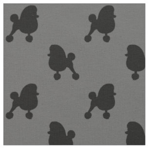 Fancy Toy Poodle Silhouettes Pattern Fabric