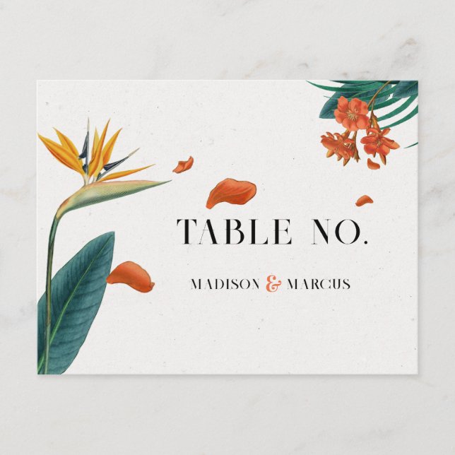 Fancy Tropical Flowers Wedding-Thank You Card 2 (Front)