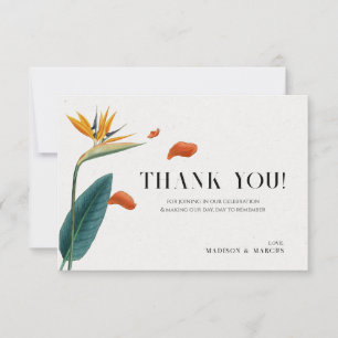 Fancy Tropical Flowers Wedding-Thank You Card 2