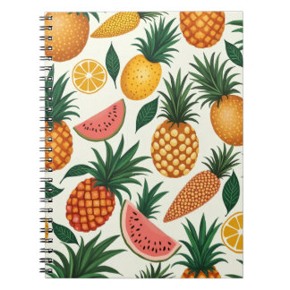 fancy tropical fruit pattern design notebook