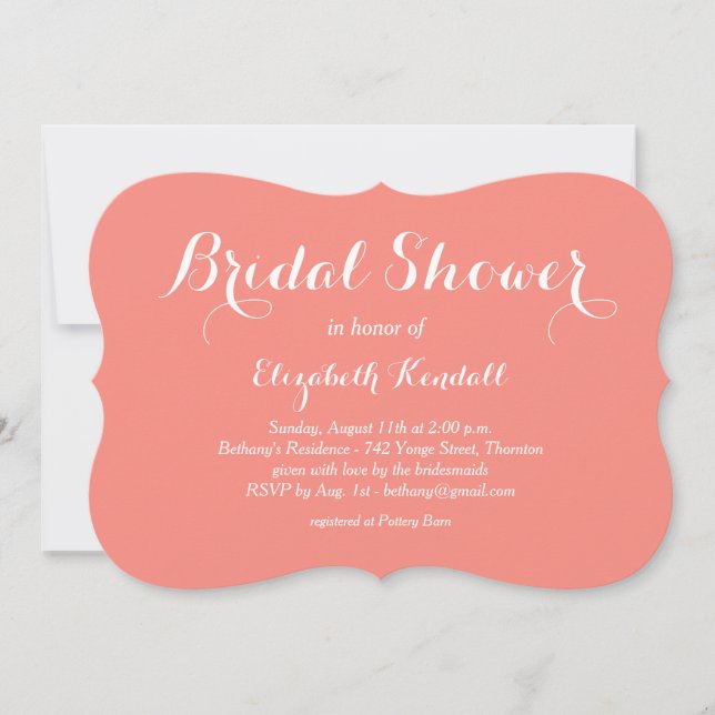 Fancy Type Shower Invitation (Front)