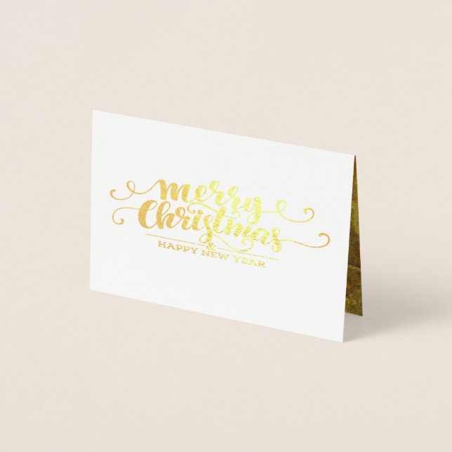 Fancy  typography   -  luxury  Christmas golden Foil Card (Front)