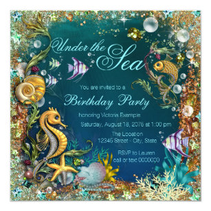 Fancy Under the Sea Birthday Party Invitation