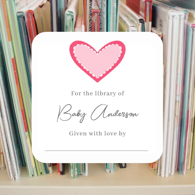 Fancy valentine heart bookplate sticker (Creator Uploaded)