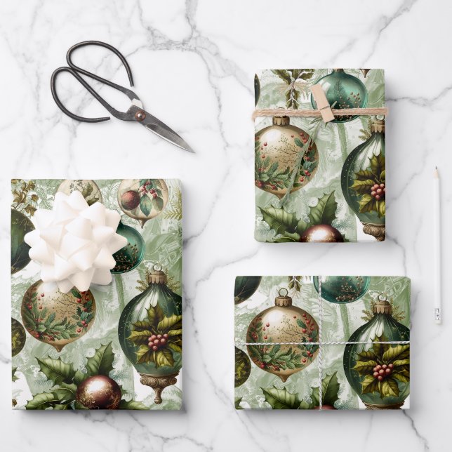 Fancy Victorian Ornaments II   Wrapping Paper Sheet (Front)