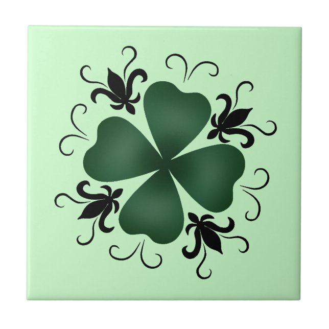 Fancy Victorian shamrock Ceramic Tile (Front)