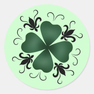 Fancy Victorian shamrock Classic Round Sticker