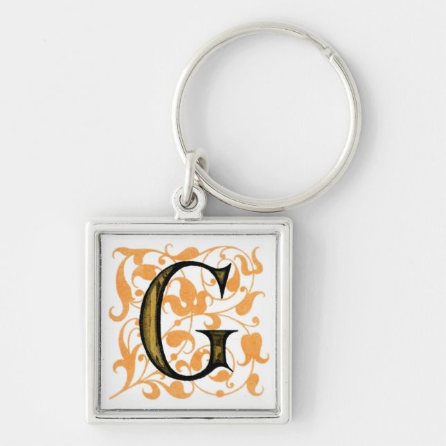 Fancy Vintage Monogram 'G' Key Ring (Front)