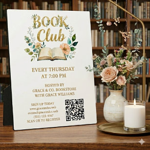 Fancy Watercolor Botanical Book Club TMF26 Plaque