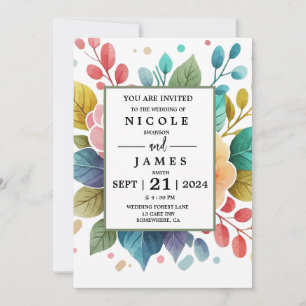 Fancy Watercolor Floral Invitation