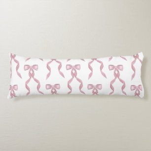 Fancy Watercolor Pink Bow Pattern Body Cushion