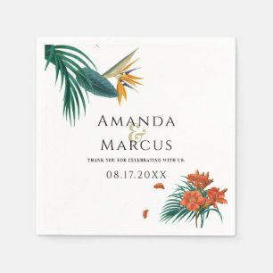 Fancy Wedding Tropical Flowers Napkin