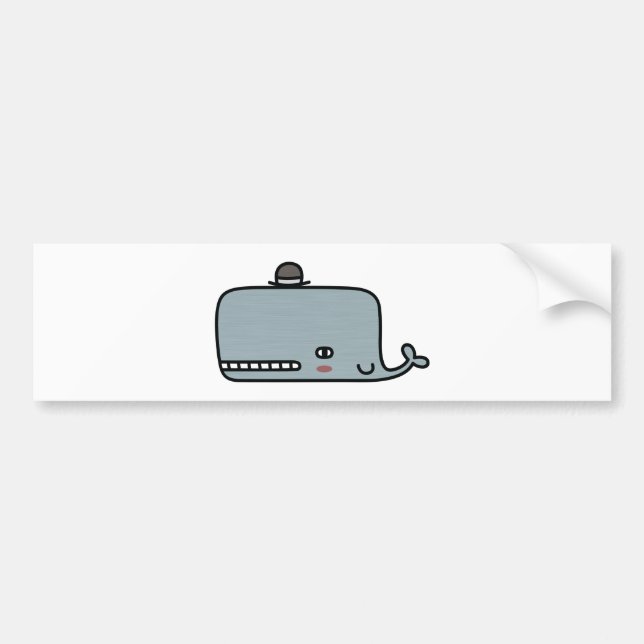Fancy Whale Bumper Sticker (Front)