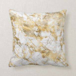 Fancy White and Gold Marble Cushion