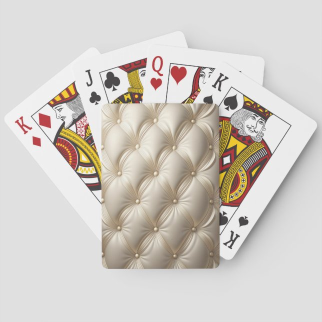 Fancy White Upholstered Style Playing Cards (Back)