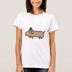 Fancy Wiener Dog with Hat T-Shirt