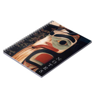 Fancy Wood Totem Pole Photo Designed Pad Notebook