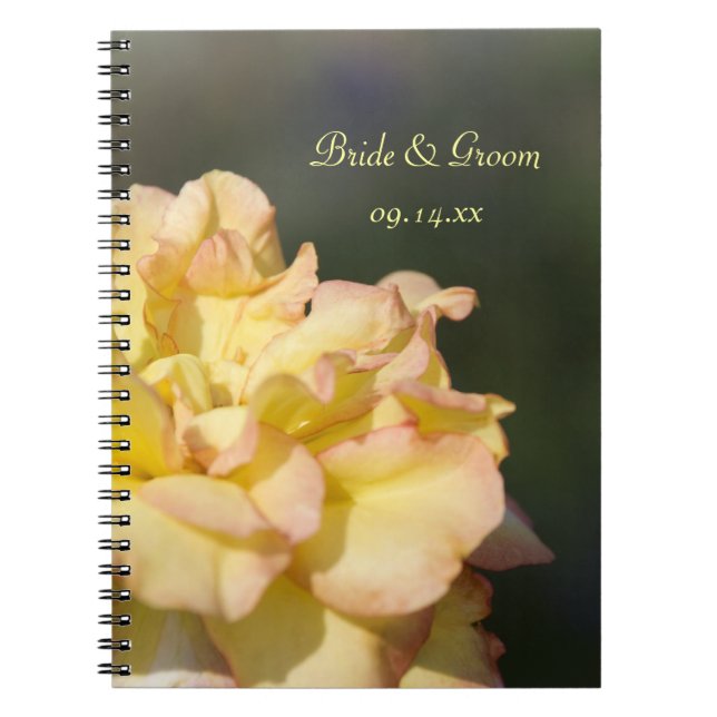 Fancy Yellow Rose Wedding Notebook (Front)