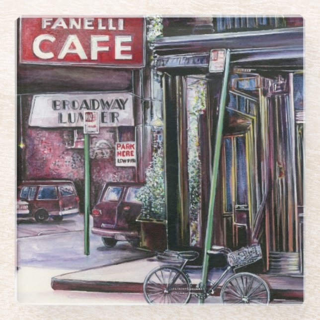 Fanelli Charm, New York City Glass Coaster (Front)
