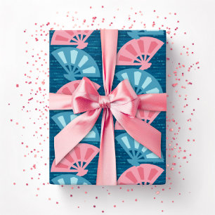 Fanfare Stripe in Pink and Aqua Wrapping Paper