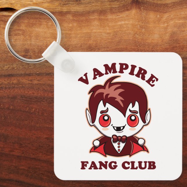 Fang Club | Funny Pun And Cute Vampire Key Ring (Front)
