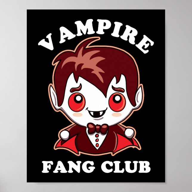 Fang Club | Funny Pun And Cute Vampire Poster (Front)