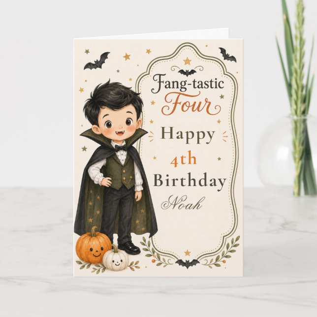Fang‑tastic Four Birthday Invitation (Front)