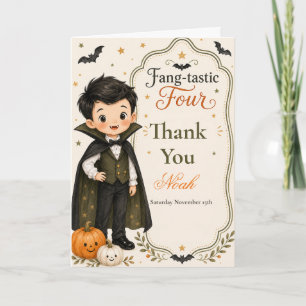 Fang‑tastic Four Birthday Thank You Card