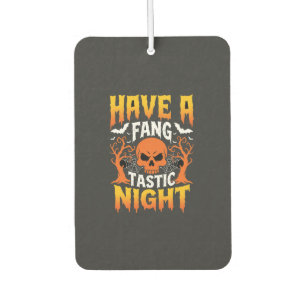 Fang-Tastic Night Halloween Skull and Bats Car Air Freshener