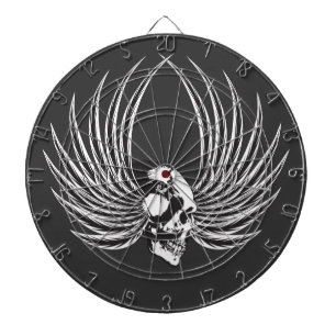 Fanged Skull with Wings Dartboard