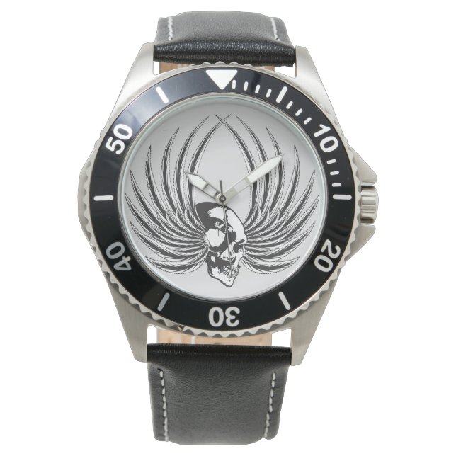 Fanged Skull with Wings Watch (Front)