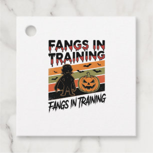 Fangs in Training Funny Vampire Halloween Shirt Favour Tags