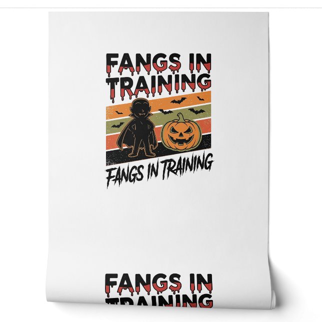 Fangs in Training Funny Vampire Halloween Shirt Wallpaper (Unrolling)